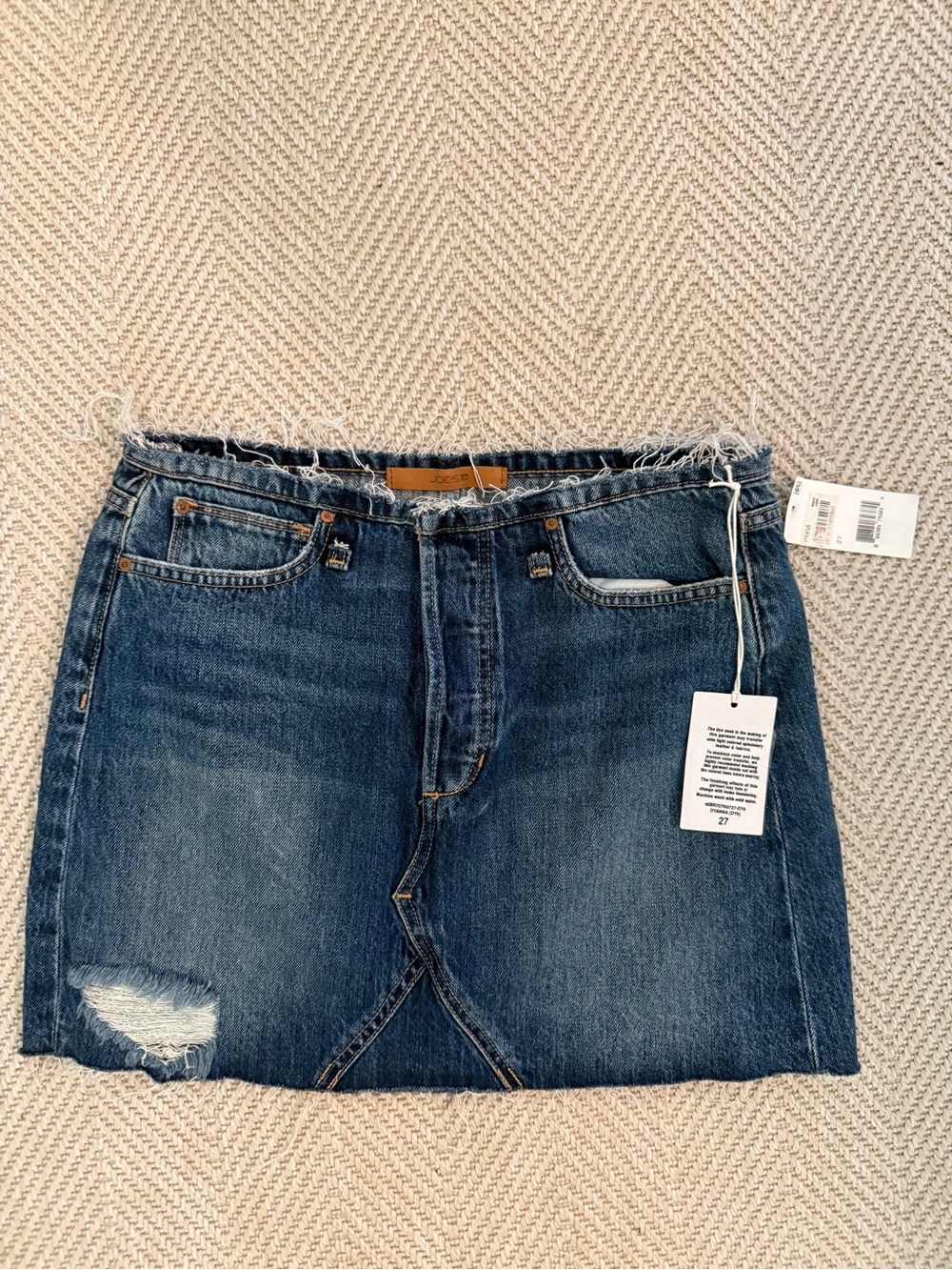Joe's Jeans Distressed Blue Denim Mini Skirt